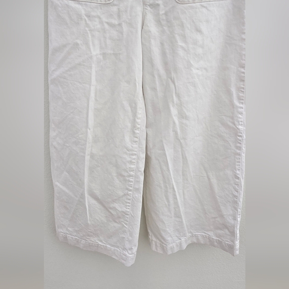 FREE PEOPLE Colette Wide Leg Culottes button fly white cropped jeans size 30 - Picture 8 of 16